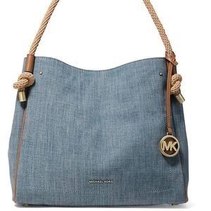 Michael Kors washed demin shoulder bag